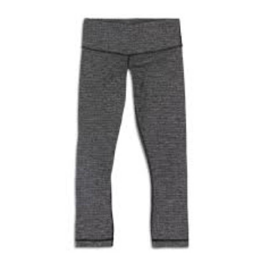Lululemon Wunder Under Coco Pique Gray Leggings Cropped 21